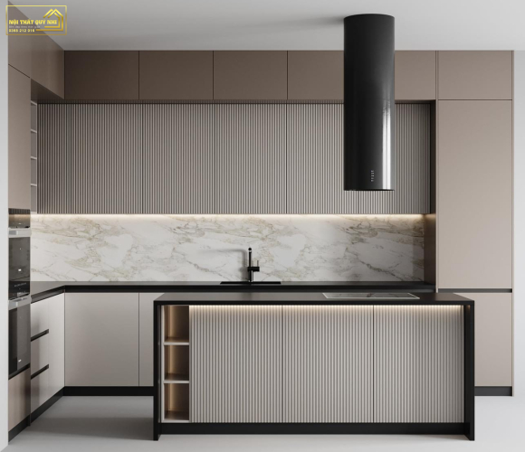 Mẫu Tủ Bếp INOX Cánh Kinh MS008